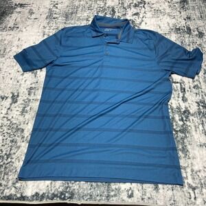 Nike Golf‎ Dri Fit Men's Blue Striped Polo Shirt Size Large Lightweight